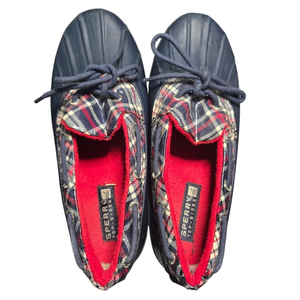 Sperry Top-Sider 1 Eye Duck Boots Womens 7 Tartan Plaid Waterproof STS90712